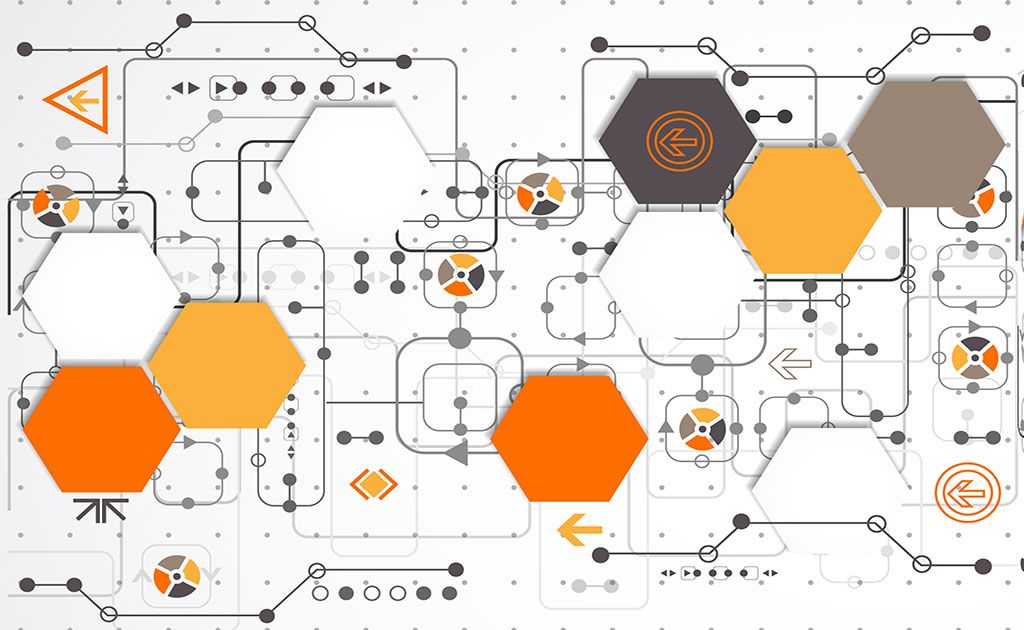 A techy image like a circuit board.
